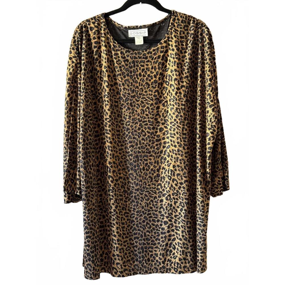 Gossip Plus Size Leopard Print Tunic Top Size 22W/24W